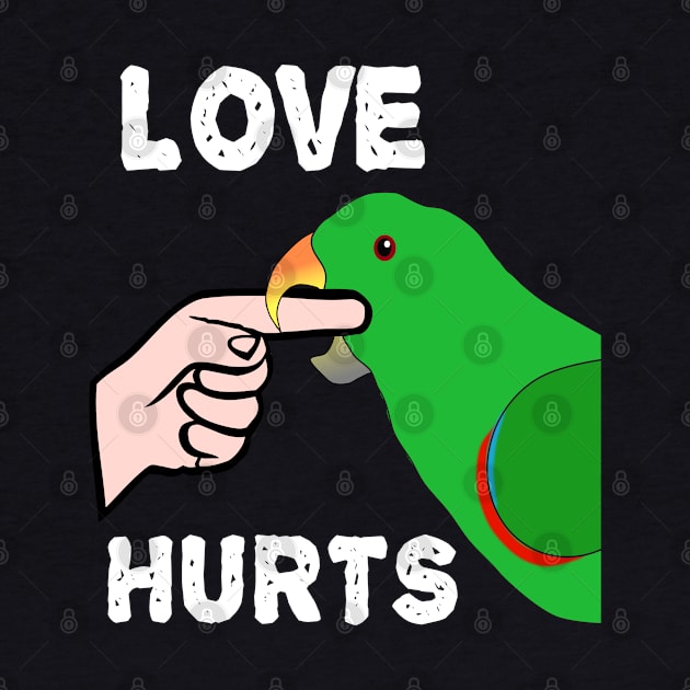 Love Hurts Eclectus Male Parrot Biting by Einstein Parrot